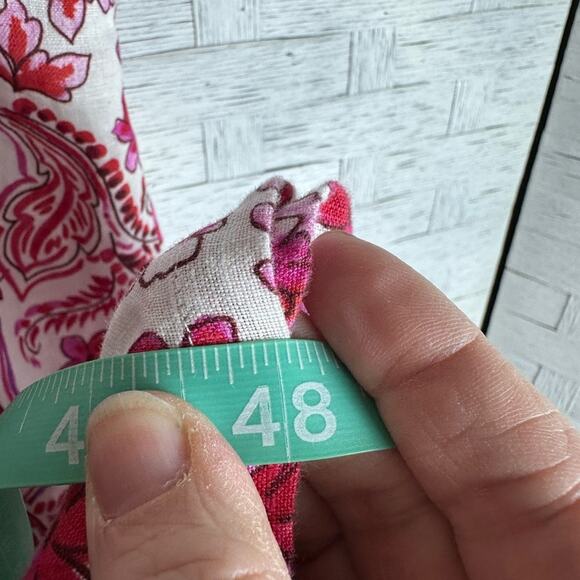 Johnny Was White Red sleeveles dress linen Bahamian cotton lining hippie coastal - Picture 10 of 11